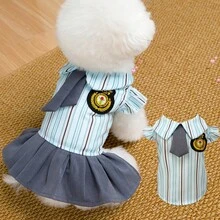 Bộ váy JK mùa xuân/hè mới của One Piece, kiểu dáng sinh viên mùa hè cho JK, phù hợp cho thú cưng tham dự tiệc và chụp ảnh, trang phục đôi cho chó nhỏ, bộ huy hiệu trường học. - Nhiều màu - Xem 8