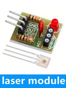 ódulo transmisor láser KY-008 de 650 nm conódulo de sensor láser Kit deódulo receptor láser de tubo no modulador 8Q6U - módulo láser rojo - Ver 9