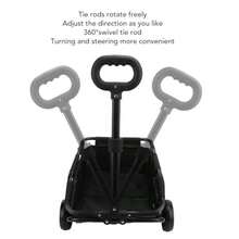 Cochecito para Perros Capacidad de Carga de 15 43 Transportador Plegable para Mascotas Cochecito para Gatos Carrito de Viaje para Mascotas de Acero Al Carbono con Ruedas - Negro - Ver 5