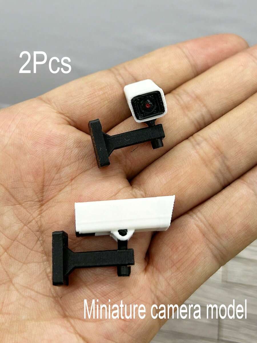 Caméra de surveillance miniature pour maison de poupée, accessoire suspendu réaliste de modèle de caméra de surveillance micro CCTV de musée, rotatif et angle réglable - Modèle d'appareil photo - Voir 1