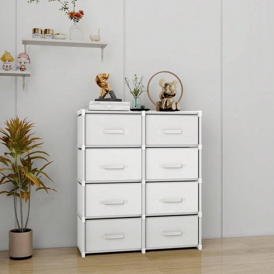 1pc White And Black Multi-Layer Large Capacity Portable Closet With Drawers,Multifunctional Portable Cube Storage Cabinet,Floor Storage Rack,Dustproof Wardrobe, Shelves, Shoe Rack, DIY Freestanding Display, Easy Assembly,Single Row And Double Row Optiona,Suitable For Indoor Storage, Bedroom, Kitchen, Living Room, Study, Office Storage, Holiday Storage, Holiday Gift, Mother's Day Gift,Spring Organizer