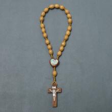 1pc Wooden Beaded Bracelet For Women - Coffee Brown - View 4