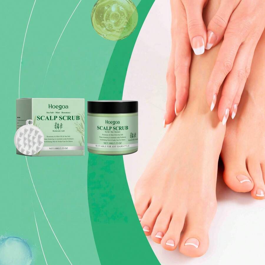 迷迭香足部/身体/头皮磨砂膏，温和清洁头发，保湿，清凉舒缓头皮磨砂膏 - 迷迭香 - 查看 1