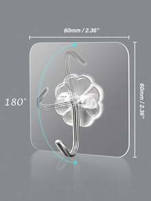 12个自粘挂钩，50磅透明免打孔挂钩，强力亚克力粘钩，重型墙钩，最大承重8公斤，适用于浴室、厨房、客厅 - 查看 5