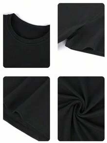 2026 Domestic Shipment|Heavyweight Cotton 200 G Men's Spring/Summer Casual Printed Short-Sleeve T-Shirt Y2k - Black - View 11