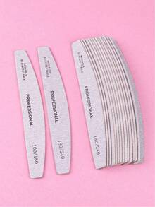 5-Piece Professional Half-Moon Nail File, 180/240 Grit, Suitable For Nail Salon Nail Buffing Block File, Nail File, Sandpaper Board, Nail Supplies, Nail Tools, Nail Art Tools, Nails, Nail Tools, Patch Nail Tools - Light Grey - View 3