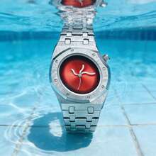 1 chiếc đồng hồ đeo tay nam màu bạc sang trọng, thiết kế bất đối xứng, dây thép, máy quartz, phù hợp cho công sở, các sự kiện xã hội, làm quà tặng. - Một cỡ - Xem 11