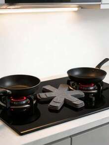 6pcs Felt Coasters, Non-Slip Heat Insulation Pads For Bowls, Plates And Cookware - Multicolor - View 5