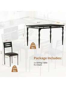 Dining Table & Chair Sets - Black - View 2