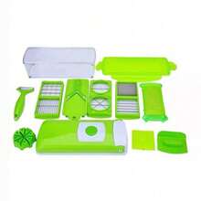 12-Piece Multifunctional Set For Processing Fruits And Vegetables In The Kitchen, Including A Grater, Peeler, And Dicer, Household Tools For Vegetable Processing. - Green - View 6