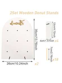 1/2Set Wooden Donut Display Stand, 26*35cm/32*40cm Donut Holder Board For 9/16 Donuts, Baby Shower Decor, Gender Reveal Party Decor, 1st Birthday Party Decor, Wedding Decor, Bridal Shower Decor, DIY Candy Bar Display, Dessert Cake Holder, Event Celebrations Decor, Party Food Placement Rack, Candy Display Rack, Kitchen Dining Room Table Decorations, Holiday Party Supplies, Anniversaries Tabletop Decor, Party Favors - White - View 13