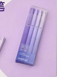 4 PCS Matcha Series Gel Pen Set Features Gradient Green Barrels Paired With Transparent Vertical Packaging, Offering A Fresh First Day Of School - Multicolor - View 3