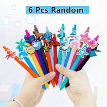 1/6/12/18 Pcs Summer Beach Marine Animal Series Theme Ballpoint Pen Student, Underwater Animal World, Black Ink, Student Writing Gift Set - Summer Marine Animals - View 11