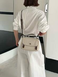 2026春夏新款极简通勤手提包，时尚大容量棒球斜挎包，大容量休闲学院风背包，高品质小背包 - 彩色 - 查看 12