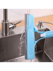 1pc Professional 3-In-1 Window Cleaning Tool, Includes Squeegee, Scrubber Pad And Spray Bottle, Short Handle Heavy Duty Cleaner, Streak-Free For Windows, Shower Doors And Tiles, Multi-Functional Glass Cleaning Brush - None - View 6