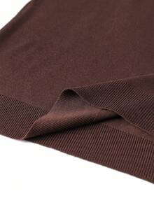 1 Stück Herren gestreiftes T-Shirt mit Rundhalsausschnitt, schlanke Passform Kurzarm Strickpullover, Kontrast-Farbe neue Ankunft Kurzarm Strick-Oberteil - Braun - Übersicht 7