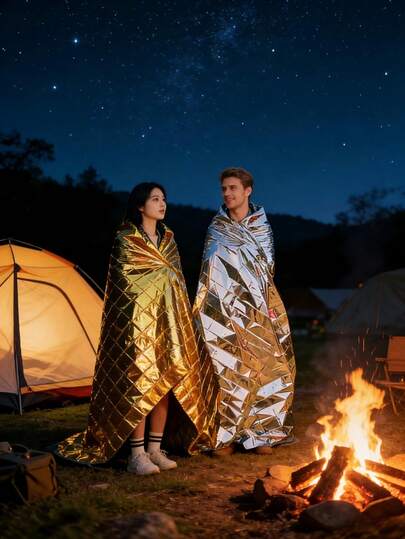 Outdoor Portable Emergency Blanket, One-Time Use Marathon Emergency Thermal Blanket For Camping Rescue