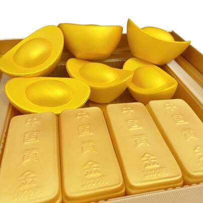 畅销款 - 逼真金砖 - 解压玩具 - 慢回弹玩具 - 中国金条挤压玩具 - 减压金条模型 - 摄影道具 - 完美礼物 - 男孩玩具 - 女孩玩具