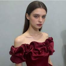 A White Bridal Wedding Dress Satin Strapless Wedding Dress Accessory Off-The-Shoulder Shawl Shrug Adjustable Back - Multicolor - View 2