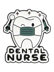 1/4PCS Creative Cartoon Versatile New Product Teeth Alloy Brooch, White Medical Dentist Collar Pin Badge, Suitable For School, Kpop Themed Backpacks, Bag Accessories, Cute Office Accessories, Spring And Autumn Small Accessories - Multicolor - View 9