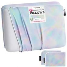Imaginarium - Almohada refrescante de espuma viscoelástica con funda fresca al tacto paquete de 2 algodón dulce más 2 fundas de almohada adicionales - Azul marino - Ver 1