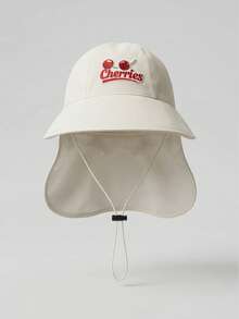 1pc Girls' Cherry Embroidery Sun Hat, Cartoon Kids Cap For Summer Sun Protection, Foldable, Lightweight, Suitable For Spring, Autumn, Outdoor, Travel, School Activities, Beach - 1PC - View 14