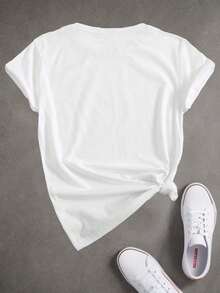 Camiseta de Mujer con Corazón Francés "Amo Francia" - Talla Grande, Diseño Casual con Colores de la Bandera Francesa (Rojo) - Tejido Suave y Elástico - Ropa para Uso Diario y Viajes en Cualquier Estación - [Blanco] - Ver 2