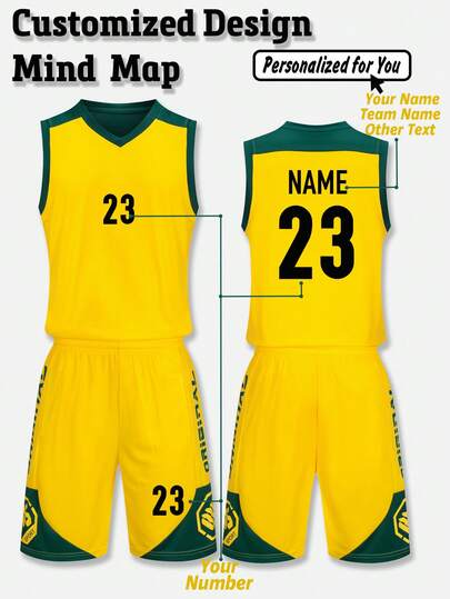 2pcs Personalized Black Basketball Jersey -Customized Club Name,Number And Logo Print Tank Top+ Shorts Sports Set As Gift,Stylish,Fashion,Hipster,Casual,Minimal Chic,Personalized,Customized,Custom,Unique,Guy Costumes,Capsule Wardrobe,Men Basic/Street Style,Ideal Gifts For Him,Boyfriend,Family,Friends,For Birthdays,For Vacation/Holiday,For School/Competition,For Sports/Climbing