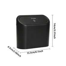 1pc Mini Trash Can + 4 Rolls Trash Bags, Car Trash Can With Lid, Leak-Proof Mini Car Accessories Trash Can - Durable And Easy To Clean - A - View 8