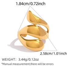 Frminee Set de 3 piezas/1 pieza de anillos geométricos de corazón grueso de acero inoxidable dorado, set de anillos apilables, joyería de declaración apilable, anillos de nudillo para mujer, adecuados para uso diario y vacaciones - Dorado - Ver 9