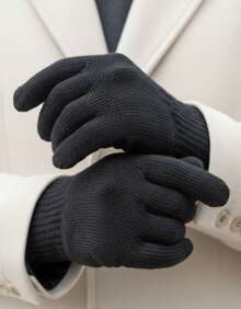 Basic Elegant Knitted Gloves For Cold Winter - Adult (Various Colors) - Black - View 8