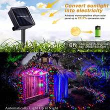36V Solar Outdoor Hanging Light, IPX4 Waterproof, 8 Modes, Solar Fairy Story Garden Patio Celebration Decor Atmosphere Light, Commercial Lighting, Brass Lamp Shade, Purely Solar Powered - Solar Bare Light String - View 6