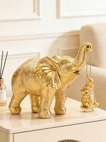 1pc Luxury Gold Elephant Statue, Modern Minimalist Home Decor. Ideal Choice For Living Room And Entryway Decoration. Makes It An Excellent Home Accessory. Suitable For Gifts And Collection, Applicable To Various Holiday Occasions. - A - View 9