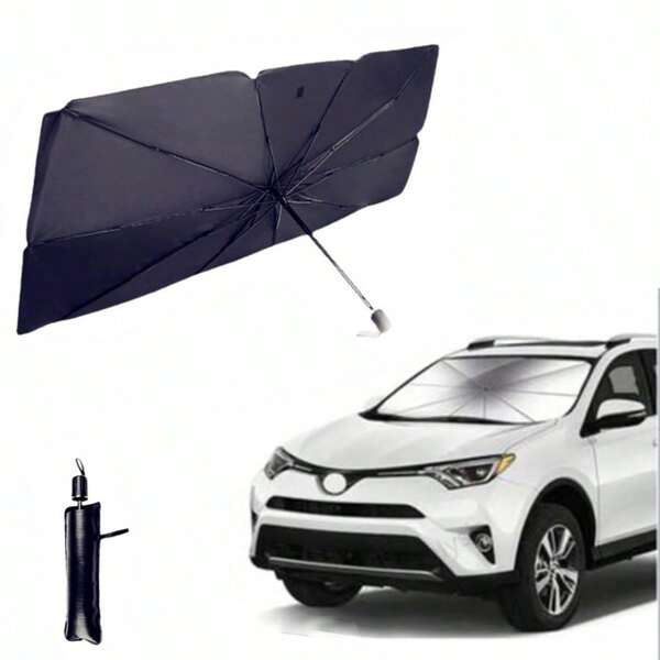 1pc Car Folding Sunshade, Front Windshield Sun Visor, Essential For Summer, Car Sun Umbrella - Umbrella Design, Effectively Blocks UV Rays, Provides Instant Heat Insulation For Front Window, Easy To Store, Quick Installation.