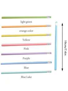 Customized Text LOGO Candy Color Triangle Pencil, Writing, Sketching, Drawing Pencil, Learning Stationery With Eraser, HB Pencil, Macaron Wooden Pencil, Jelly Pencil, Perfect Gift For Friends, Teachers, Family, Colleagues For Daily Office And Student Use - Multicolor - View 11