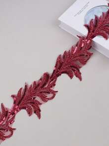 Mới XDH8659 Ngọc Trai Thêu Với Kim Sa Lấp Lánh Phụ Kiện Quần Áo DIY Thêu Ren Viền Cho Váy Cưới Mạng Che Mặt Đầu, Chiều Dài: 3ft, Chiều Rộng: 4.3in - trắng - Xem 18