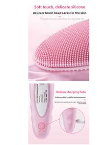 New Electric Waterproof Silicone Facial Cleansing Device, Facial Massager, Ultrasonic Pore Cleaner. - View 2