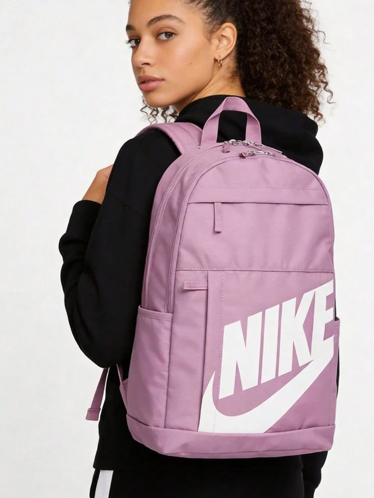 Nike 品牌標誌拉鍊開合 雙肩包 常規 男女同款情侶款 梅粉 - 梅粉 - 查看 1