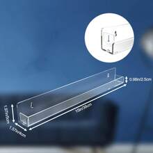 4/6/8pcs Wall-Mounted Nail Polish Rack With Removable Anti-Slip Plugs, Acrylic Nail Polish Storage Organizer Wall Mount Display Holds Up To 96 Bottles - Clear - View 3