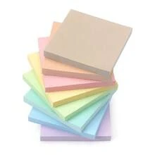 Giấy ghi chú tự dính 3" x 3", gói 8 tập, 8 tông màu nhẹ nhàng với giấy ghi chú màu xám, thích hợp cho trường học, nhà cửa, văn phòng, 70 tờ mỗi tập. - 7,6*7,6cm - Xem 1