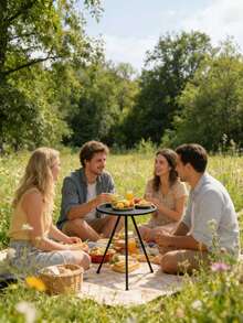 Kaysell® 183 X 76 Cm Folding Plastic Buffet Table, Camping Table, Party Table, Garden Patio Table, Accommodates 8 People, With Handle - A - View 2