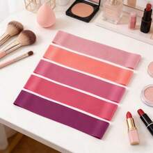 5条装瑜伽阻力带，女士健身拉伸带，适用于腿部、背部、臀部，舞蹈弹力环 - 粉色 - 查看 3