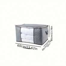 Large Capacity Transparent Window Storage Box (1 Piece/Multiple Packs), Wardrobe Organizer And Storage Bag, With Collagen Handles And Reinforced (Grey) For Bedroom Wardrobes. - Light Grey - View 5