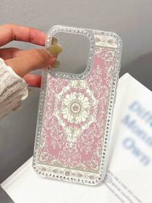 1pc Fashion Personalized Pink Tie-Dye Graphic Artistic TPU Bumper Bling Rhinestone Phone Case Compatible With IPhone 17/16/16E/16Pro/16Plus/15/15ProMax/15Pro/11/12/13/14ProMax/11Pro/11ProMax/12Pro/12ProMax/13Pro/13ProMax/14Pro/14ProMax, Elegant Soft Cover - Multicolor - View 3