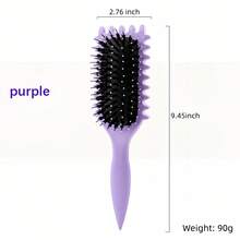 2026 Curl Define Brush Curling Hair Styling Comb, Unisex Anti-Frizz Tool For 2A-4C Wet & Dry Hair,Peines Para El Cabello - Purple - View 7