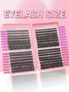 640pcs Eyelash Clusters, D Curl, 640pcs Individual Eyelash Bundles 30D+40D+50D+60D Curl 8-16mm, DIY Eyelash Bundles Natural Appearance & Ultra-Thick & Smart & Ultra-Soft & Ultra-Light Reusable Individual Segmented False Eyelashes Eyelash Extension Kit, Suitable For Beginners, Daily Life & Wedding & Date & Party & Music Festival & Halloween Use Lash Clusters, Eyelash Clusters, Individual Eyelashes, Lashes, Fake Lashes - D - View 2