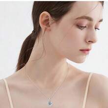 1件S925银2克拉莫桑石吊坠项链，适合女性日常佩戴、婚礼和订婚场合的珠宝 - 一件 - 查看 4