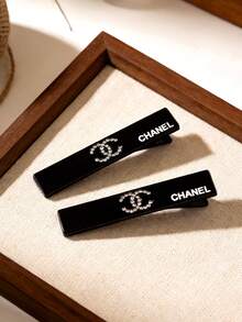 CHANEL 水晶装饰发夹，黑色或银色 - 黑色 - 查看 3