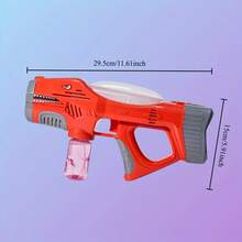 20 Hole Shark Bubble Machine,  With Glowing And Music Sound Effects, And An Empty Bottle With Refill Fluid Suitable For Children, Summer Toys, Birthdays,  (Excluding Batteries And Refill Fluid) - Blue + Red - View 6