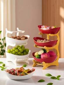 XIYIJIA Multi-Layer Fruit Plate, Home Living Room Snack Candy Tray, Creative Desktop Storage Organizer, Party Dessert Cake Display Rectangular Basket - 3 Layers - View 6